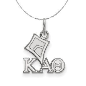 Sterling Silver Kappa Alpha Theta XS (Tiny) Pendant Necklace - 24 Inch